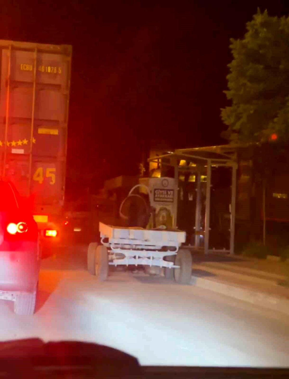 Bursa\'da başıboş at arabası şehir merkezinde tur atarken sürücüler şaşkına döndü