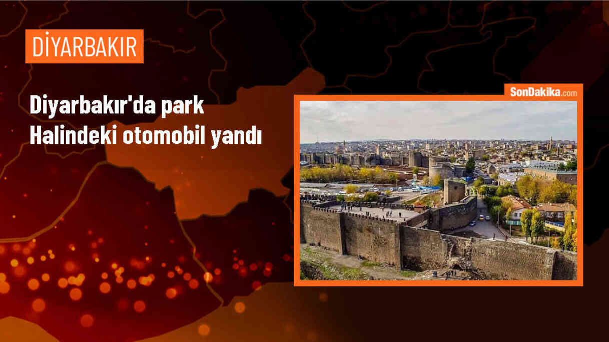 Diyarbakır\'da Park Halindeki Otomobil Alev Aldı