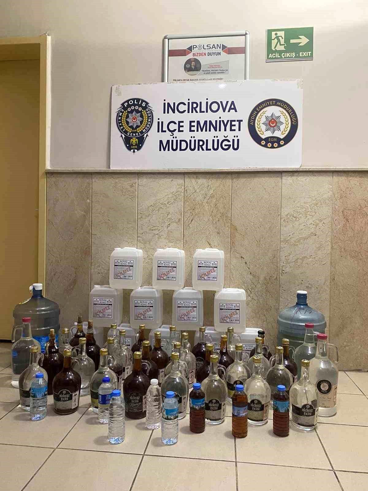 Aydın İncirliova\'da 150 Litre Kaçak Alkol Ele Geçirildi