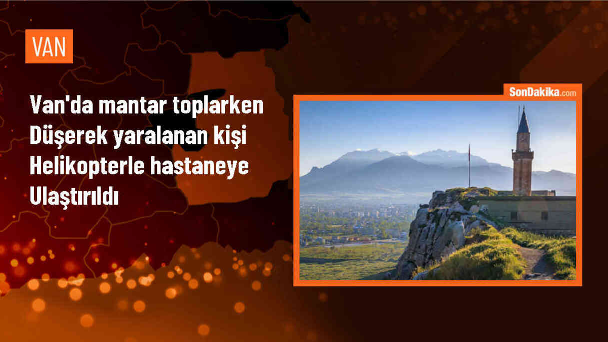 Van\'ın Erciş ilçesinde mantar toplarken kayalık alandan düşen kişi ambulans helikopterle hastaneye kaldırıldı