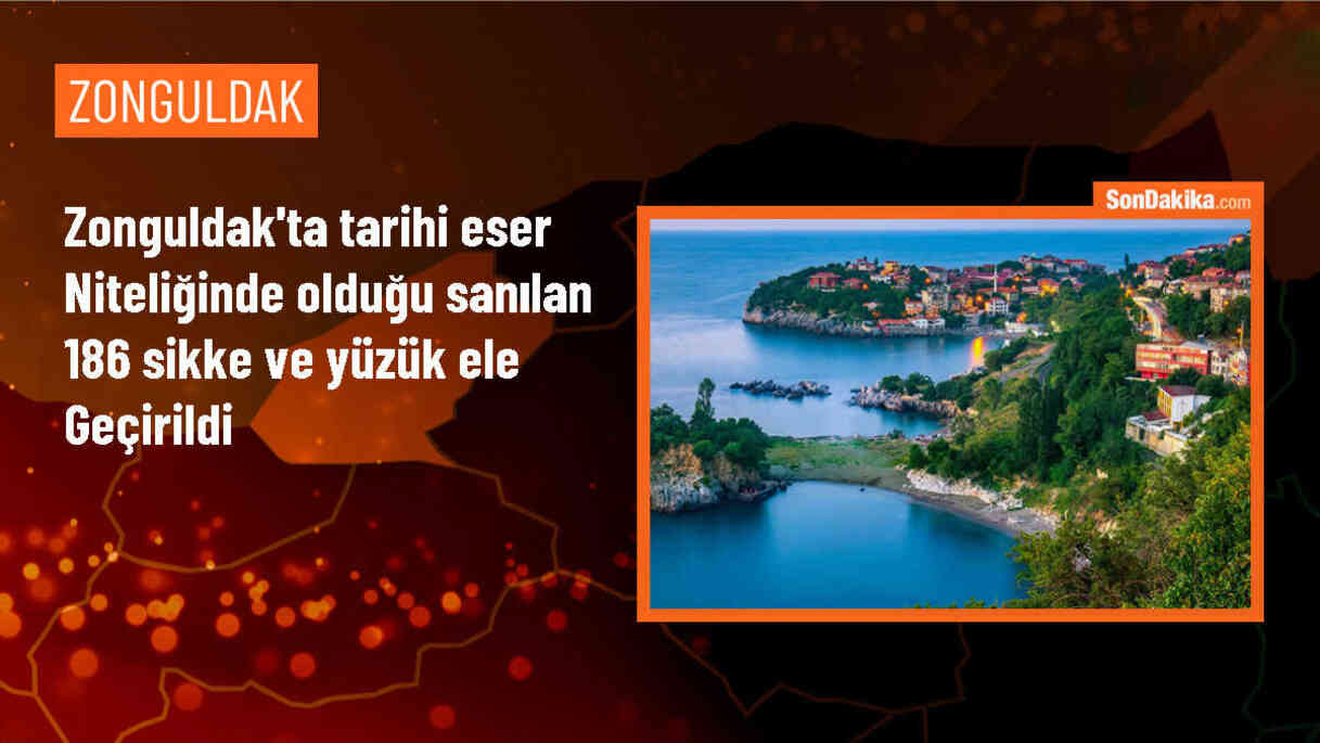 Zonguldak\'ta Tarihi Eser Kaçakçılığı Operasyonu: 186 Parça Sikke ve Yüzük Ele Geçirildi