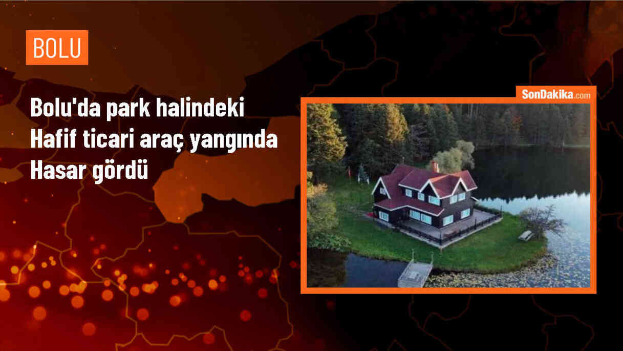 Bolu\'da park halindeki hafif ticari araçta çıkan yangın söndürüldü