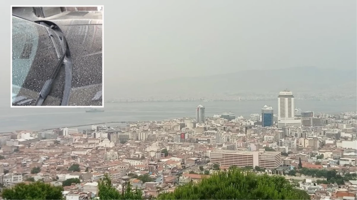 İzmir\'de toz taşınımlı hava etkili oldu, araçlara çamur yağdı