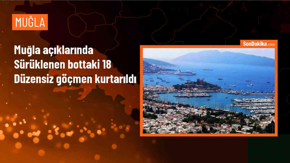 Muğla\'da Motor Arızası Nedeniyle Sürüklenen Bottaki 18 Düzensiz Göçmen Kurtarıldı