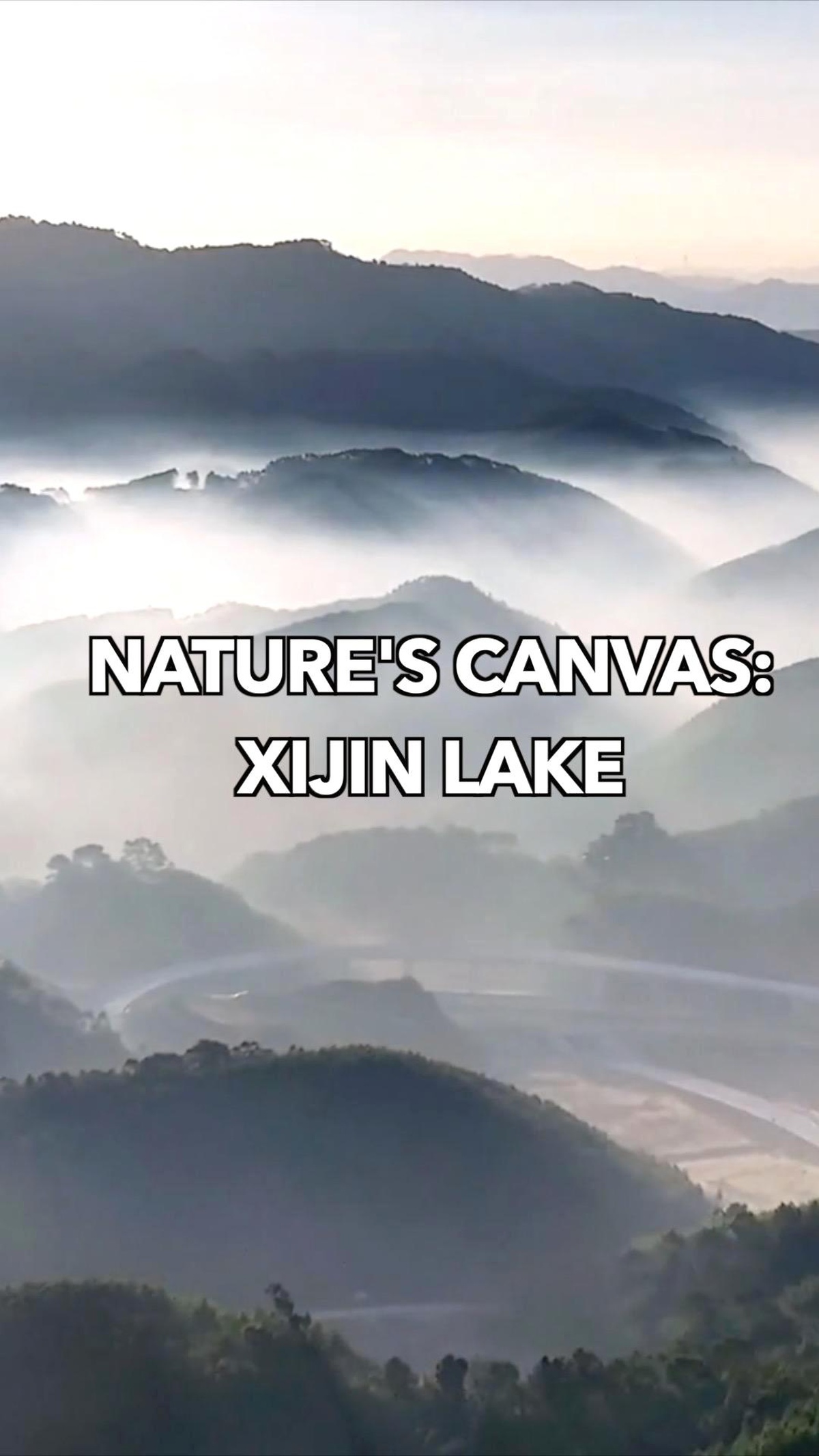 Çin\'in Guangxi bölgesindeki Xijin Gölü\'nün Görüntüleri