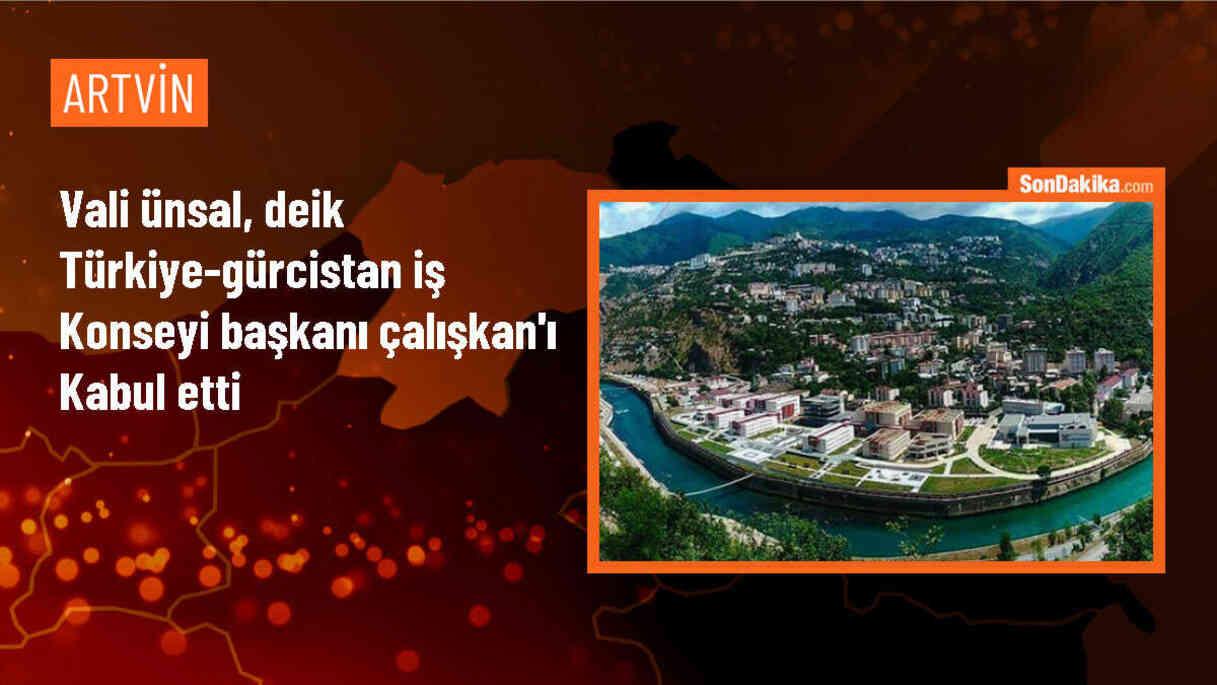 Artvin Valisi Cengiz Ünsal, DEİK Türkiye-Gürcistan İş Konseyi Başkanı ve Gürcistan Uluslararası Yatırımcılar Derneği Başkanı ile görüştü