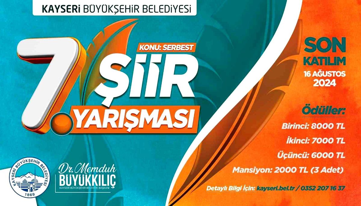 Kayseri Büyükşehir Belediyesi 7. Şiir Yarışması Başlıyor