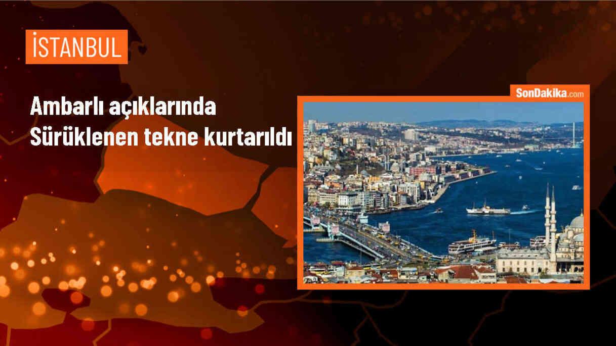 İstanbul Ambarlı açıklarında makine arızası nedeniyle sürüklenen tekne kurtarıldı