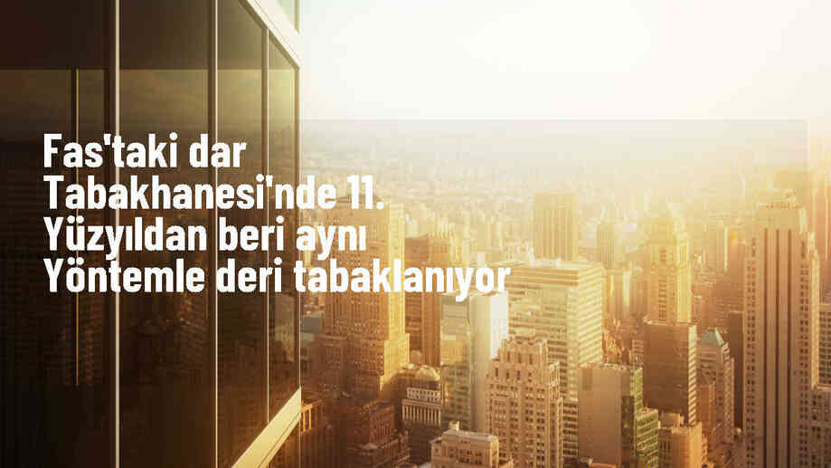 Fas\'ın Fes şehrindeki Dar Tabakhanesi: Geleneksel deri işleme yöntemini geleceğe taşıyor