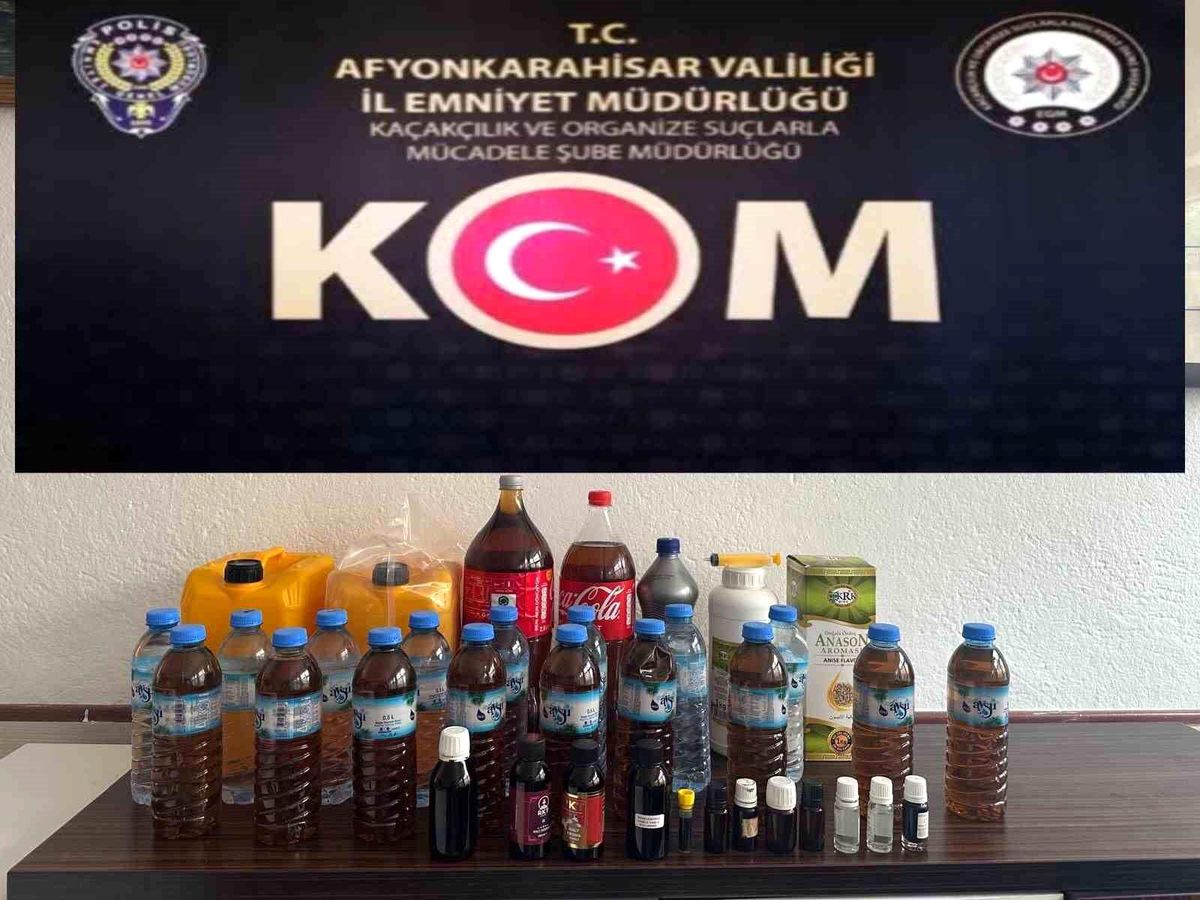 Afyonkarahisar\'da Kaçak Alkol Operasyonu: 21 Litre Kaçak Alkol Ele Geçirildi