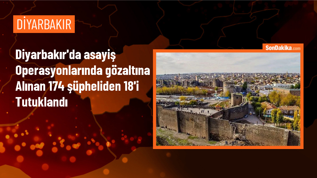 Diyarbakır\'da Asayiş Operasyonlarında 18 Tutuklama