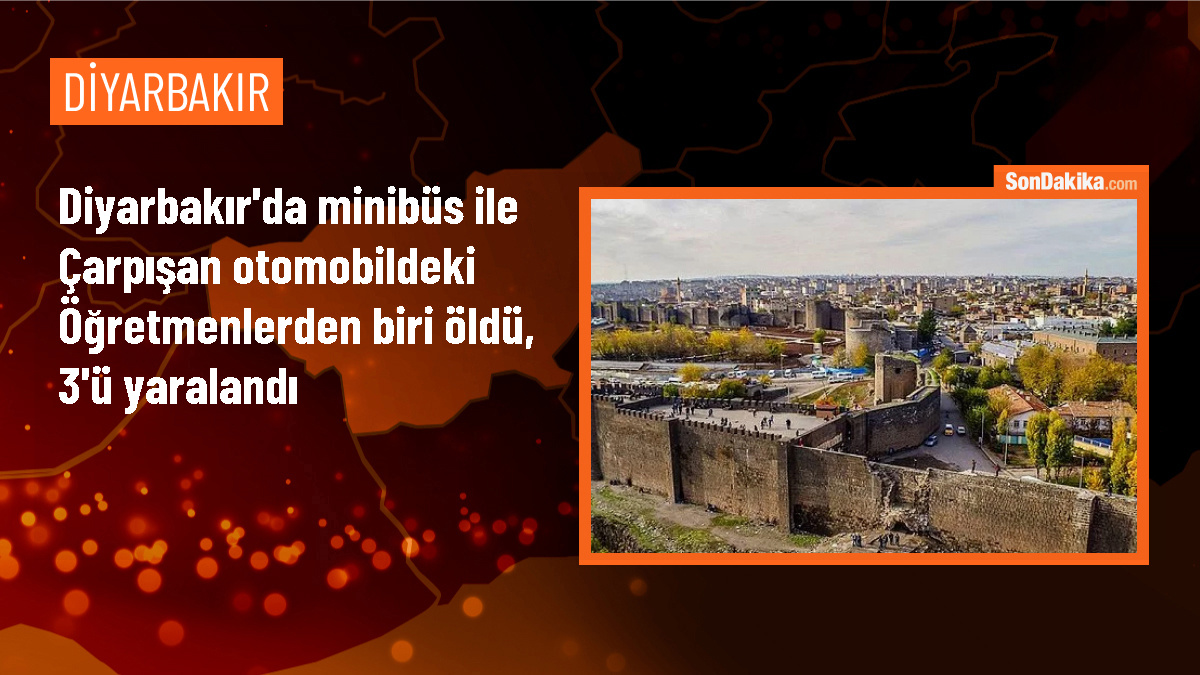 Diyarbakır\'da Minibüs ile Çarpışan Otomobildeki Öğretmenlerden Birisi Hayatını Kaybetti
