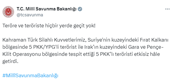 Terör örgütüne 2 bölgede peş peşe darbeler! 10 PKK'lı etkisiz hale getirildi