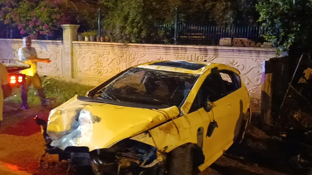 Adana\'da park halindeki otomobile çarpıp devrilen araçta 2 kişi yaralandı