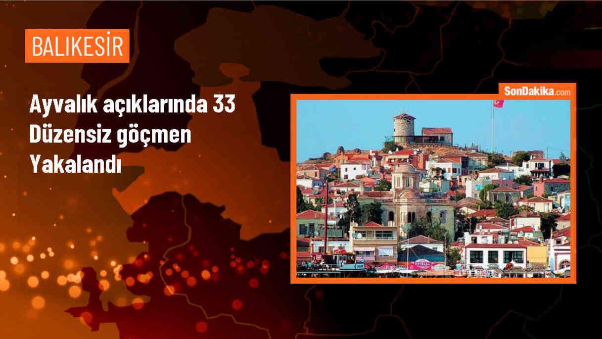 Ayvalık açıklarında 33 düzensiz göçmen yakalandı