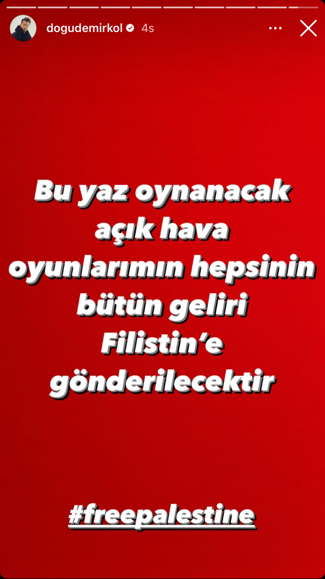 Komedyen Doğu Demirkol açık hava gösterilerinin gelirlerini Filistin'e bağışlayacak