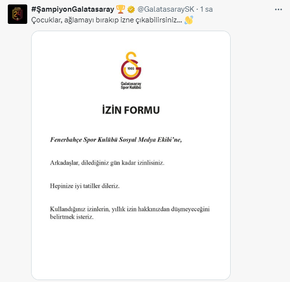 Rekabet saha dışına taştı! Galatasaray ve Fenerbahçe, sosyal medyadan atıştı