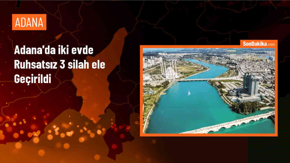 Adana\'da 2 Evde Kalaşnikof ve Tabancalar Ele Geçirildi