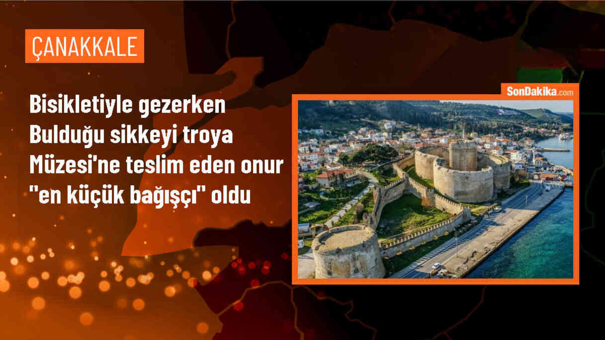 Çıplak köyünde bulunan sikke, Troya Müzesi\'ne bağışlandı