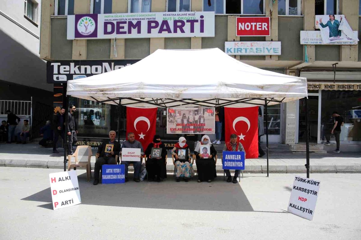 Muş\'ta PKK\'nın pençesinden kurtarılmayı bekleyen ailelerin eylemi devam ediyor