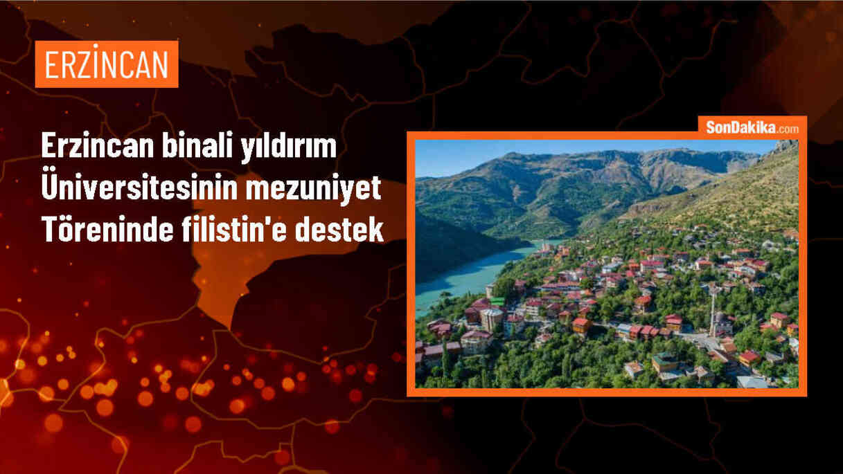 Erzincan Binali Yıldırım Üniversitesi mezuniyet töreninde İsrail\'in Filistin\'e saldırıları protesto edildi