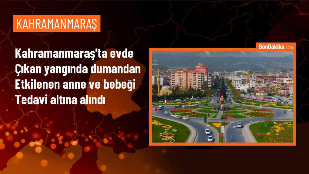Kahramanmaraş\'ta çıkan yangında anne ve bebeği dumandan etkilendi