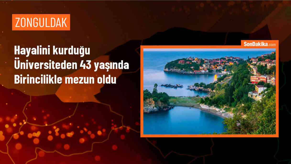 Zonguldak\'ta esnaflık yapan bir çocuk annesi üniversiteden okul birincisi olarak mezun oldu