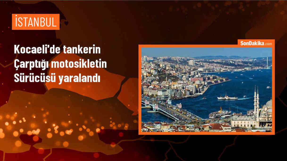 Kocaeli Gebze\'de Tanker ile Motosiklet Çarpıştı: Sürücü Yaralandı