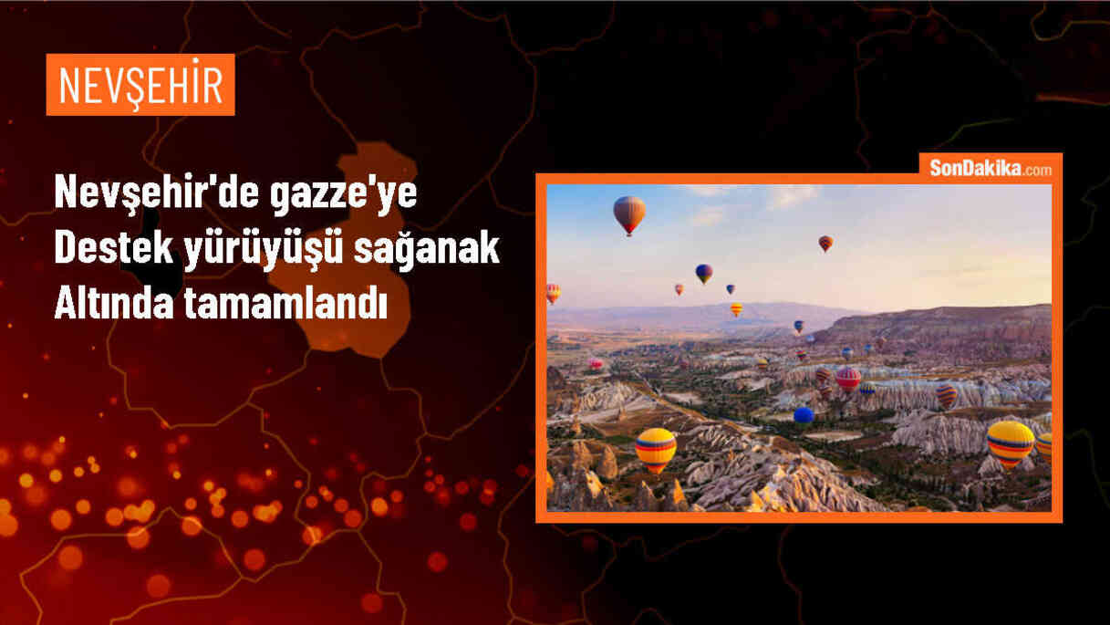Nevşehir\'de Gazze\'ye destek yürüyüşü sağanak altında tamamlandı