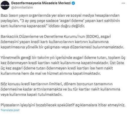 3 ay asgari ödeme yapılan kredi kartları kullanıma kapatılacak mı? İletişim Başkanlığı'ndan açıklama geldi