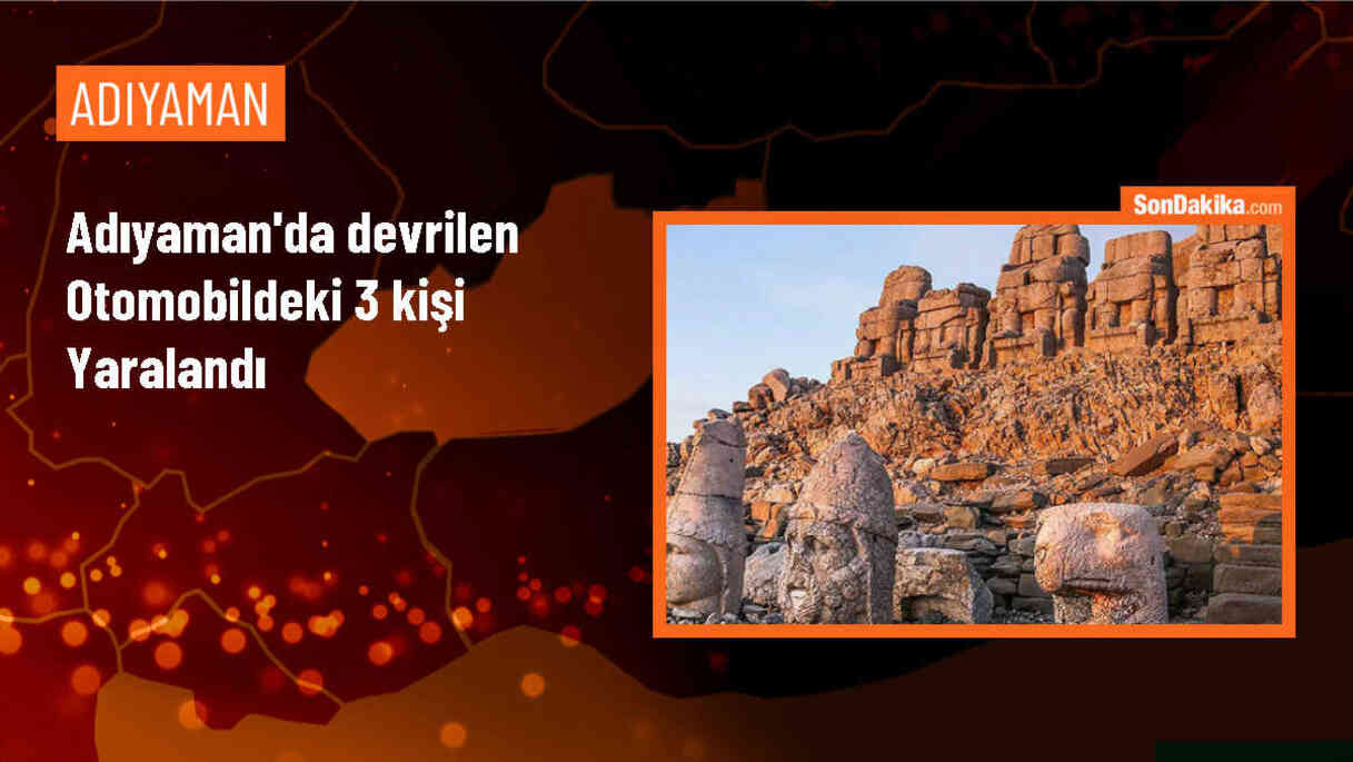 Adıyaman\'ın Kahta ilçesinde otomobil şarampole devrildi: 3 yaralı
