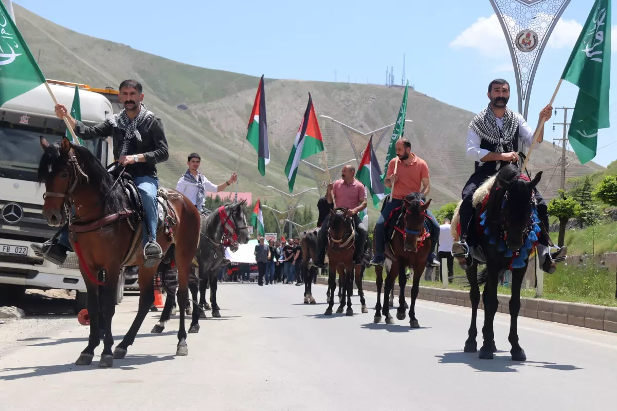 Bitlis\'te İsrail\'in Filistin\'e yönelik saldırıları protesto edildi