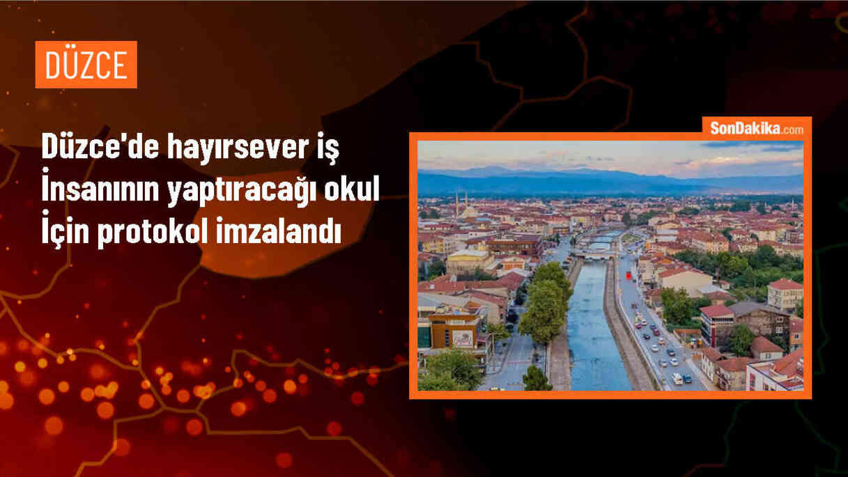 Düzce\'de Hayırsever İş İnsanı Özhan Olcay\'ın Annesi Adına Okul İçin Protokol İmzalandı