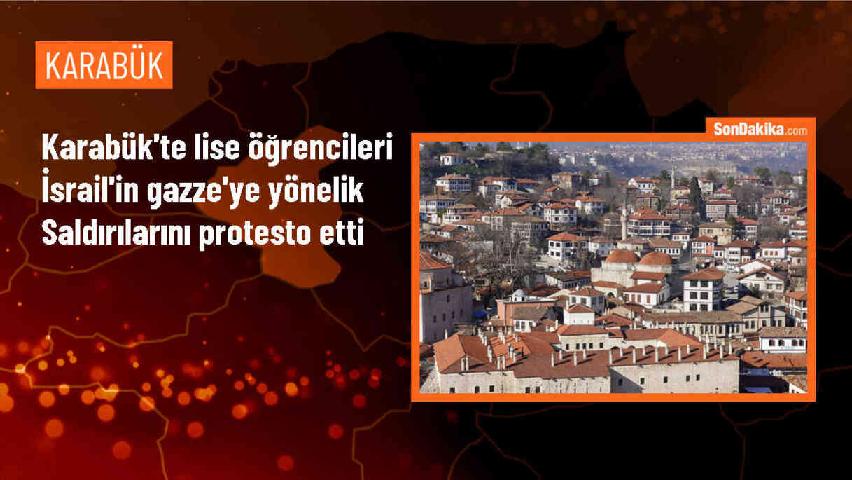 Karabük Demir Çelik Lisesi Öğrencileri İsrail\'in Gazze\'ye yönelik saldırılarına tepki gösterdi