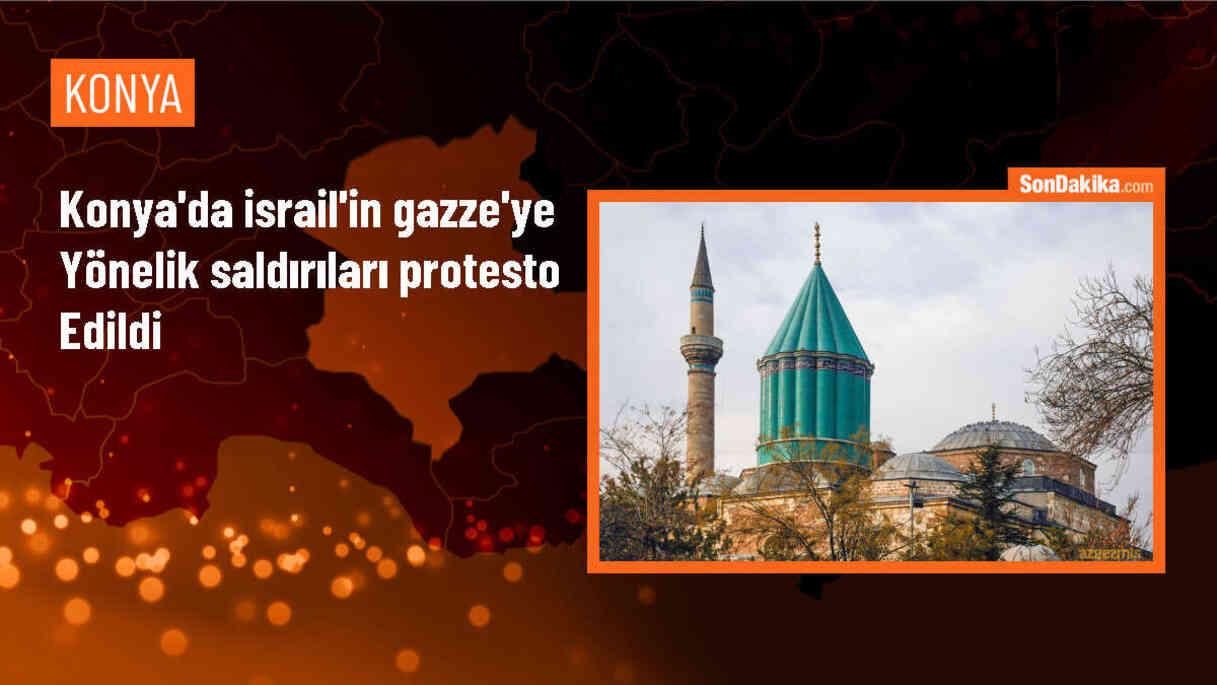 Konya\'da İsrail\'in Gazze\'ye yönelik saldırıları protesto edildi