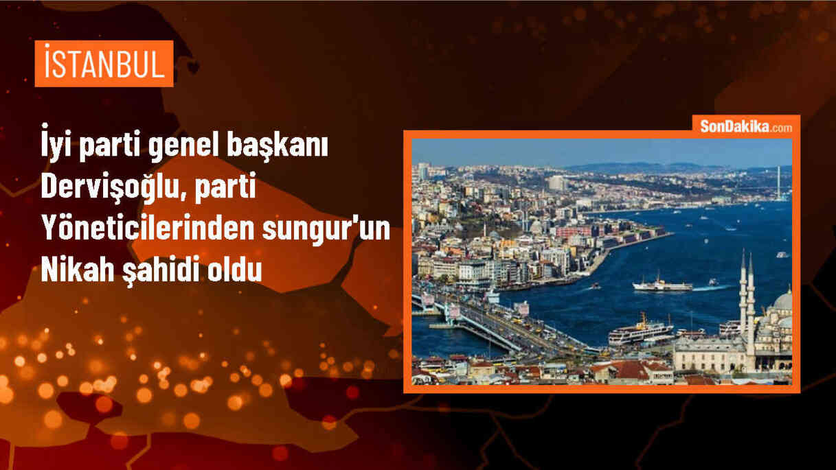 İYİ Parti Genel Başkanı Müsavat Dervişoğlu, İlker Sungur ve Tuğba İçen\'in düğününde nikah şahitliği yaptı