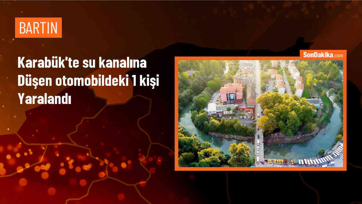 Karabük\'te otomobil su kanalına düştü, 1 kişi yaralandı