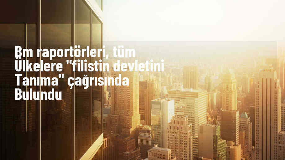 BM Raporları: Ülkelerden Filistin Devletini Tanımaları Çağrısı