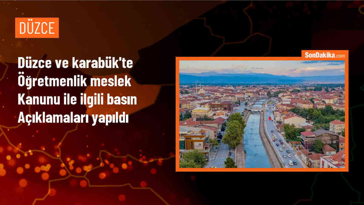 Düzce ve Karabük\'te Sendikalar Öğretmenlik Meslek Kanunu İçin Basın Açıklaması Düzenledi