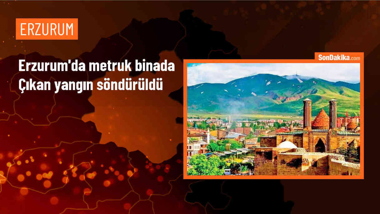 Erzurum\'da Metruk Binada Çıkan Yangın Söndürüldü