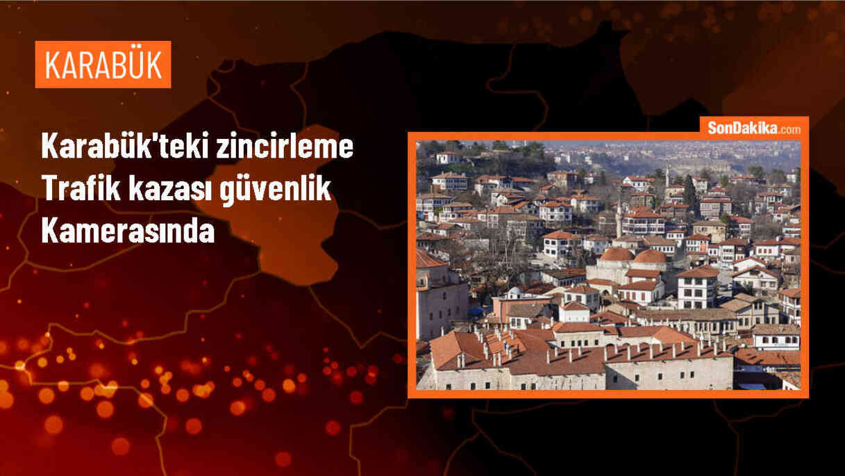 Karabük\'te Zincirleme Trafik Kazası Güvenlik Kamerasında