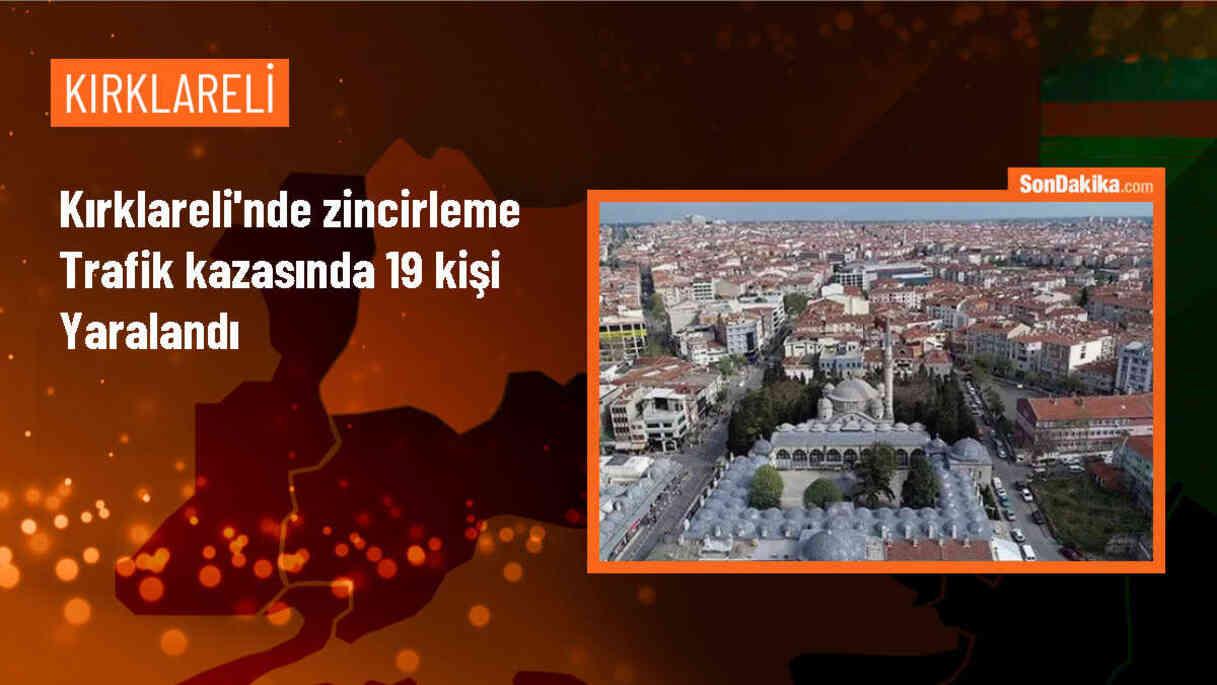 Lüleburgaz\'da zincirleme trafik kazasında 19 kişi yaralandı