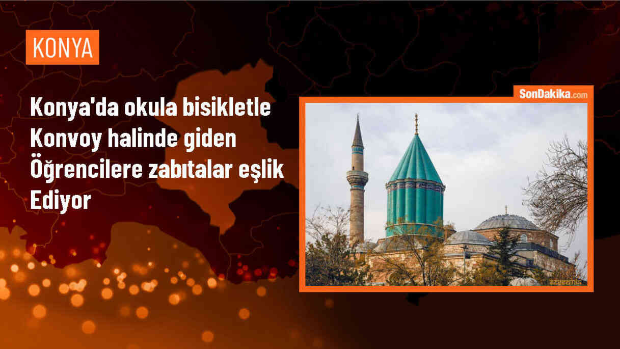 Konya\'da Öğrenciler Güvenli Bisiklet Yoluyla Okula Gidiyor