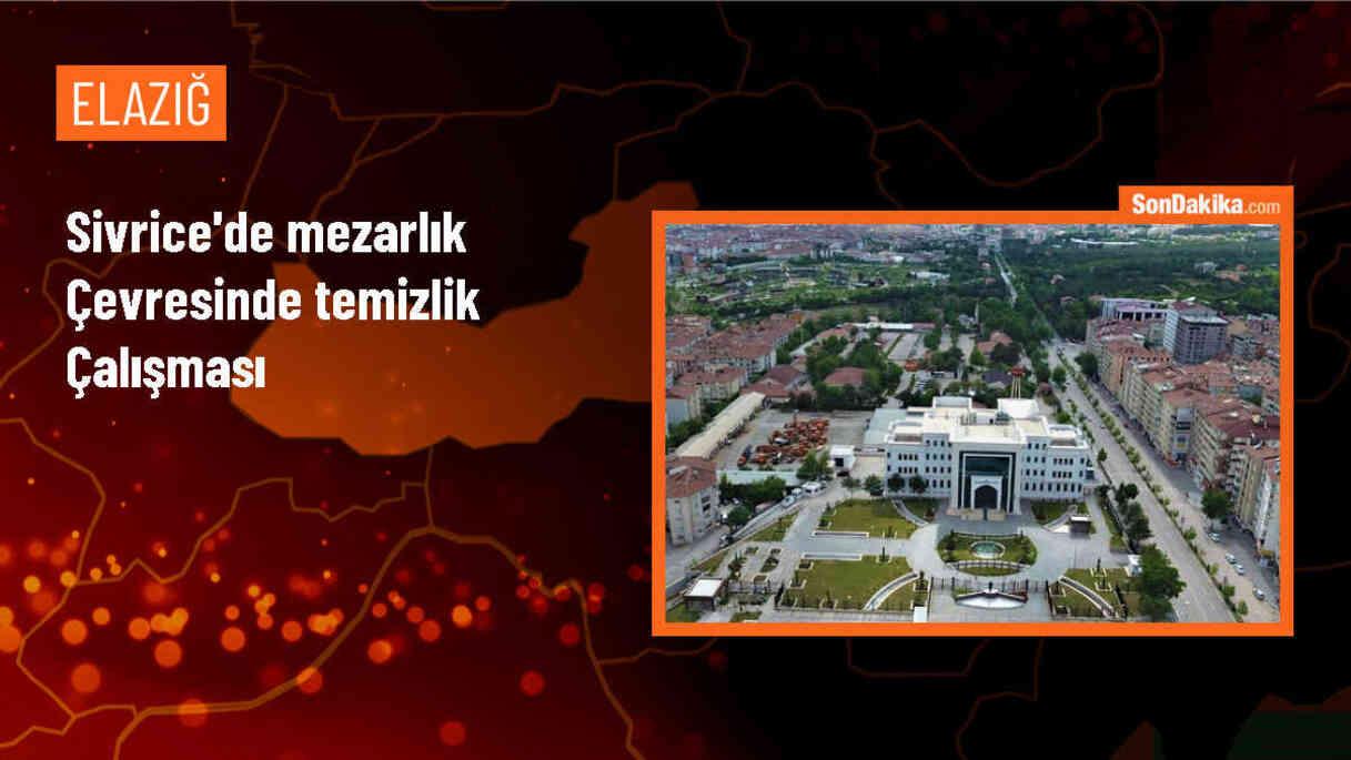 Elazığ\'ın Sivrice ilçesinde mezarlık çevresinde temizlik çalışması yapılıyor