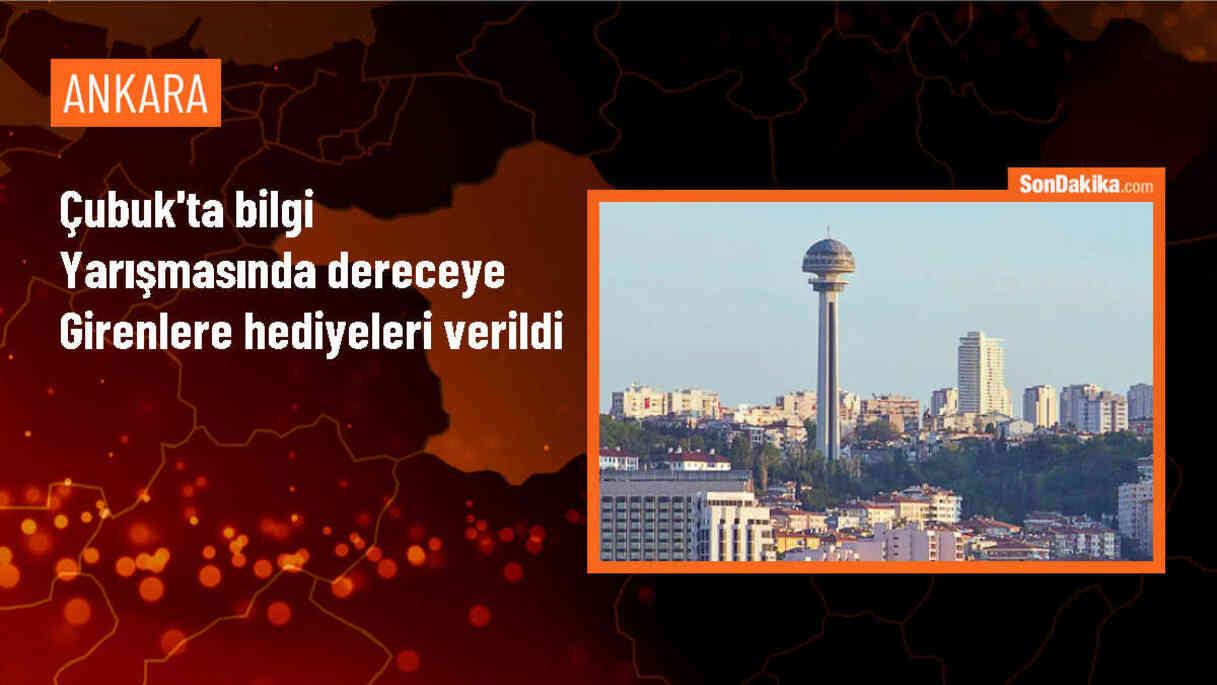 Çubuk İlçesinde düzenlenen bilgi ve kültür yarışmalarında dereceye girenlere ödülleri verildi