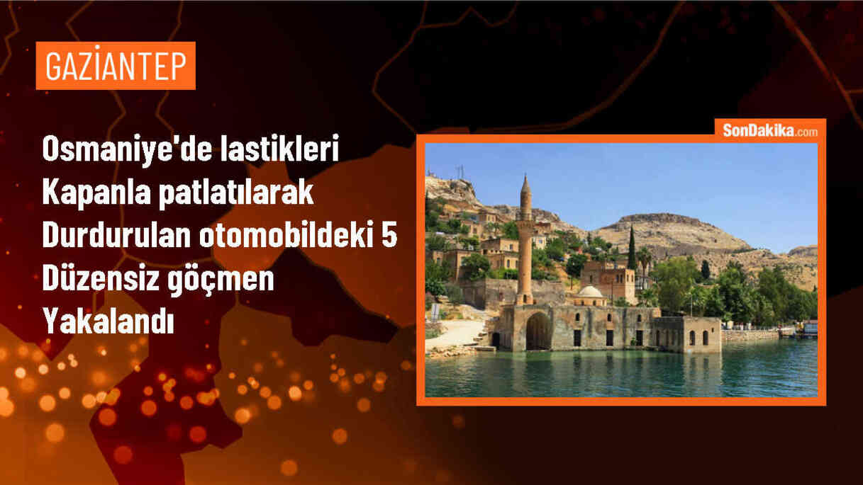 Osmaniye\'de Lastikleri Kapanla Patlatılan Otomobilde 5 Düzensiz Göçmen Yakalandı