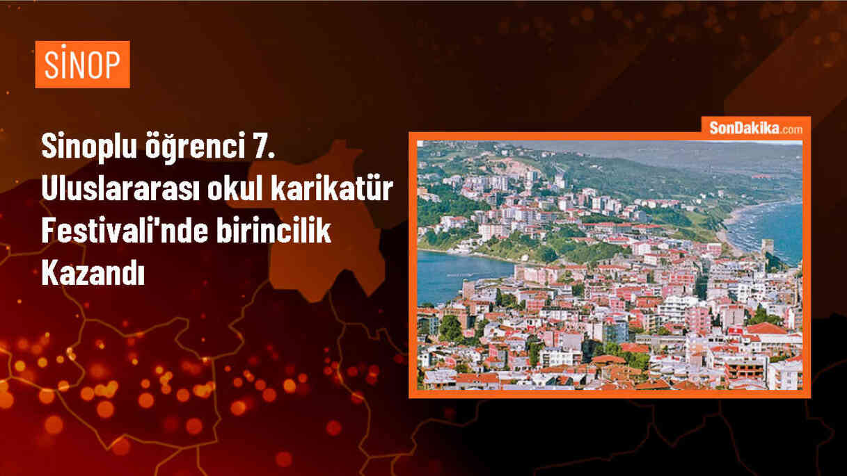 Sinop\'ta 5. sınıf öğrencisi Feyza Osmanoğlu, Portekiz\'deki karikatür festivalinde birinci oldu