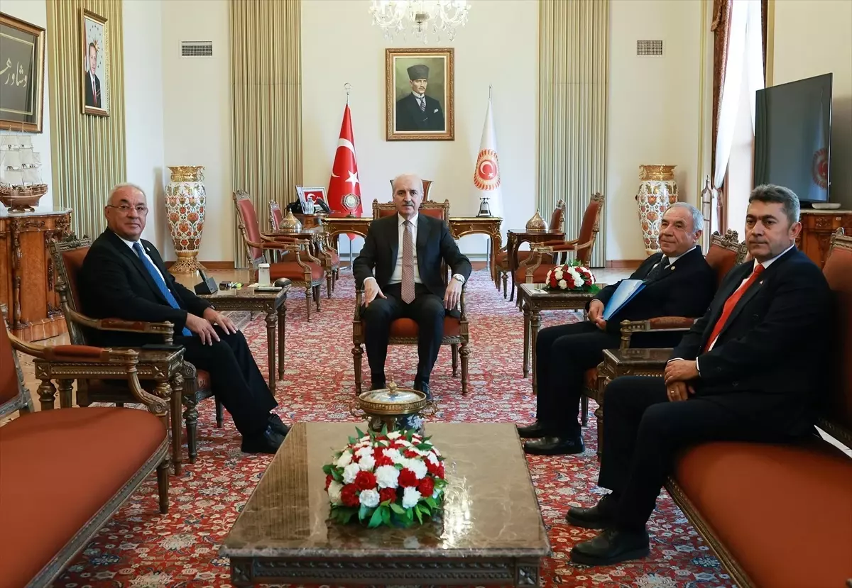 TBMM Başkanı Numan Kurtulmuş, DSP Genel Başkanı Önder Aksakal\'ı kabul etti