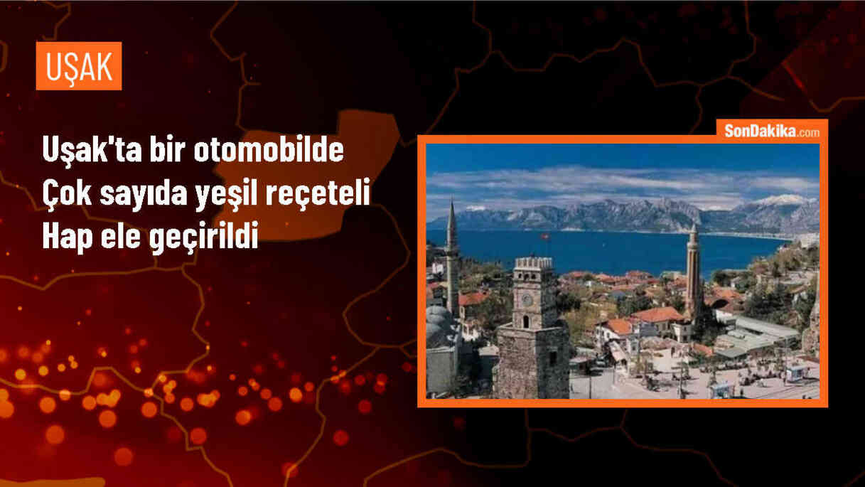 Uşak\'ta yeşil reçeteye tabi hap ele geçirilen otomobilde 2 şüpheli yakalandı