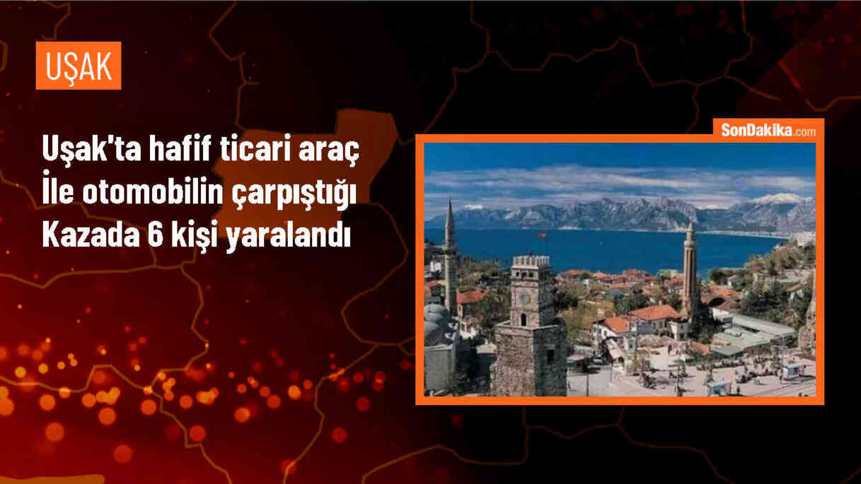 Uşak\'ın Eşme ilçesinde hafif ticari araç ile otomobilin çarpışması sonucu 2\'si ağır 6 kişi yaralandı